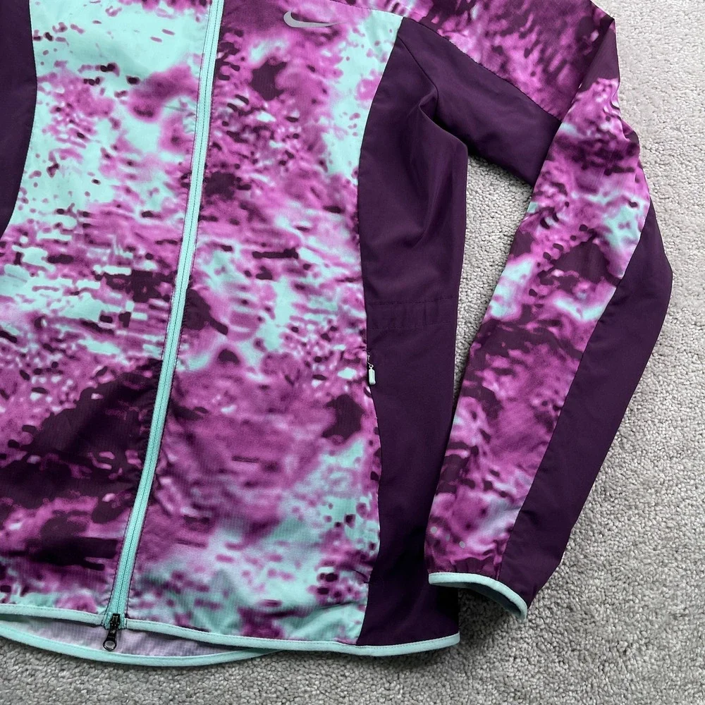 Nike Jacket Womens Medium Purple Printed Trail Kiger Lightweight Running Ripstop